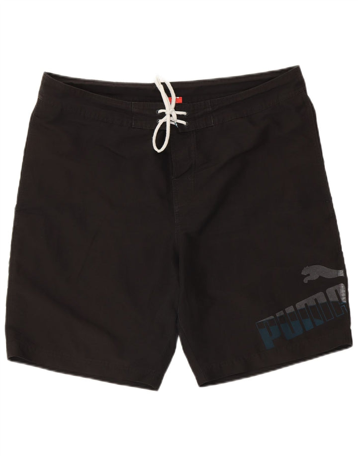 Puma Bañador con gráfico para hombre, talla grande, negro