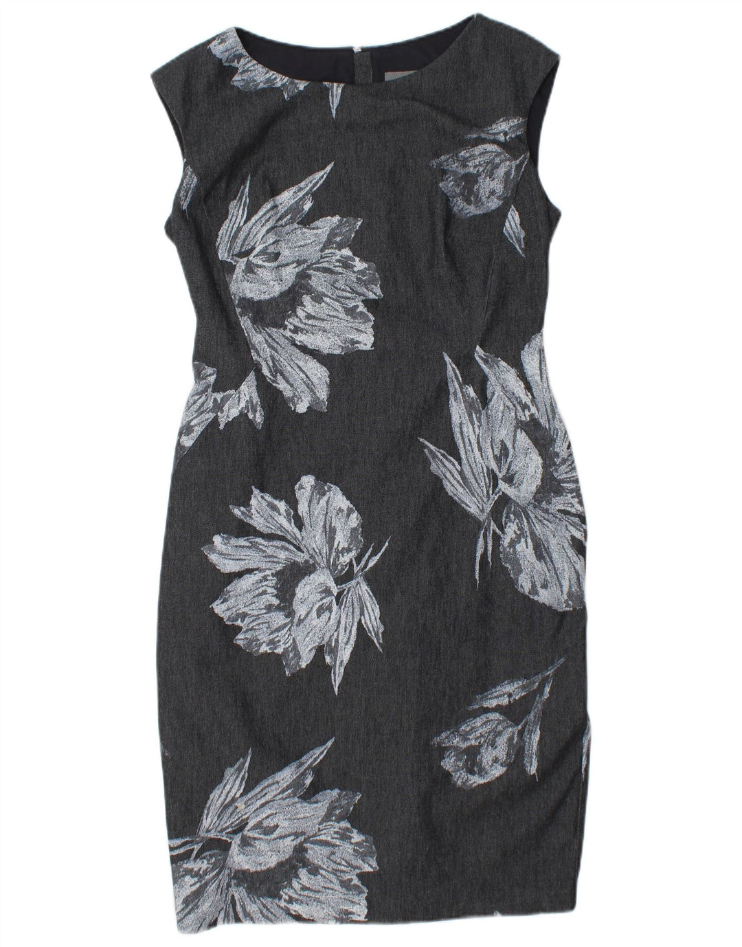 PHASE EIGHT Vestido tubo sin mangas para mujer UK 42 Algodón floral gris medio