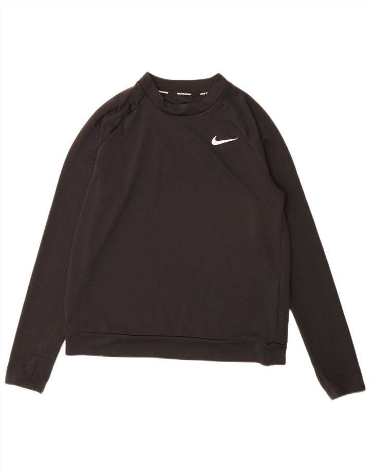 Nike Mens Dri Fit Top manga larga poliéster negro pequeño