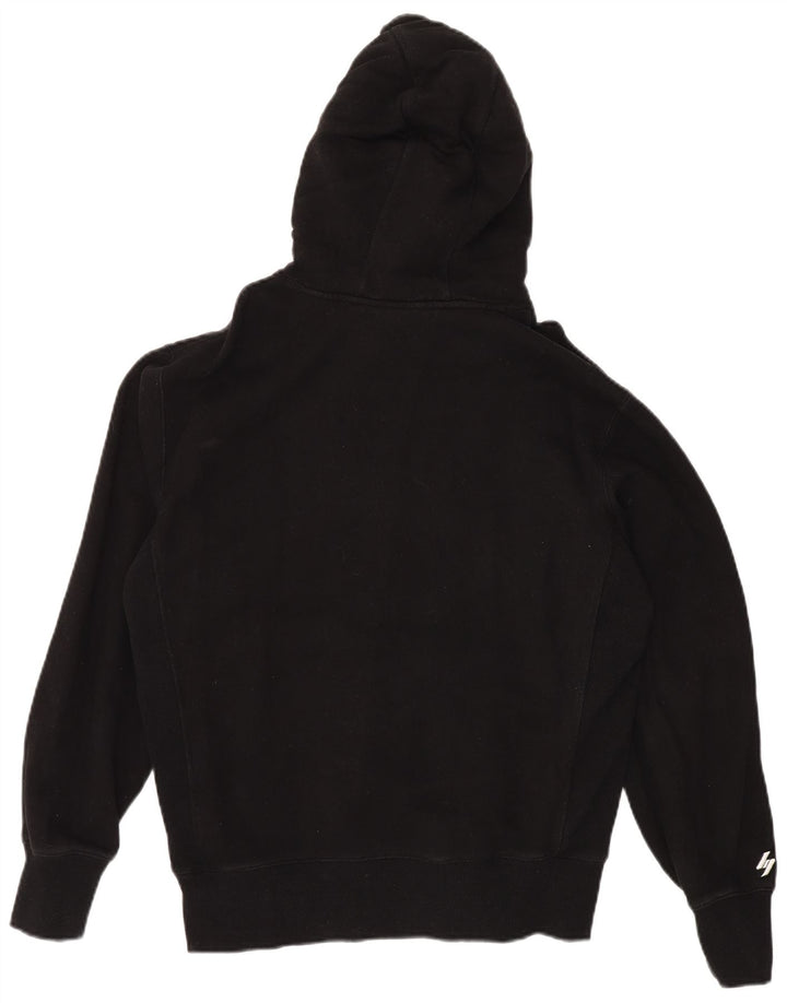 SUPERDRY Jersey con capucha holgado para hombre, talla pequeña, algodón negro