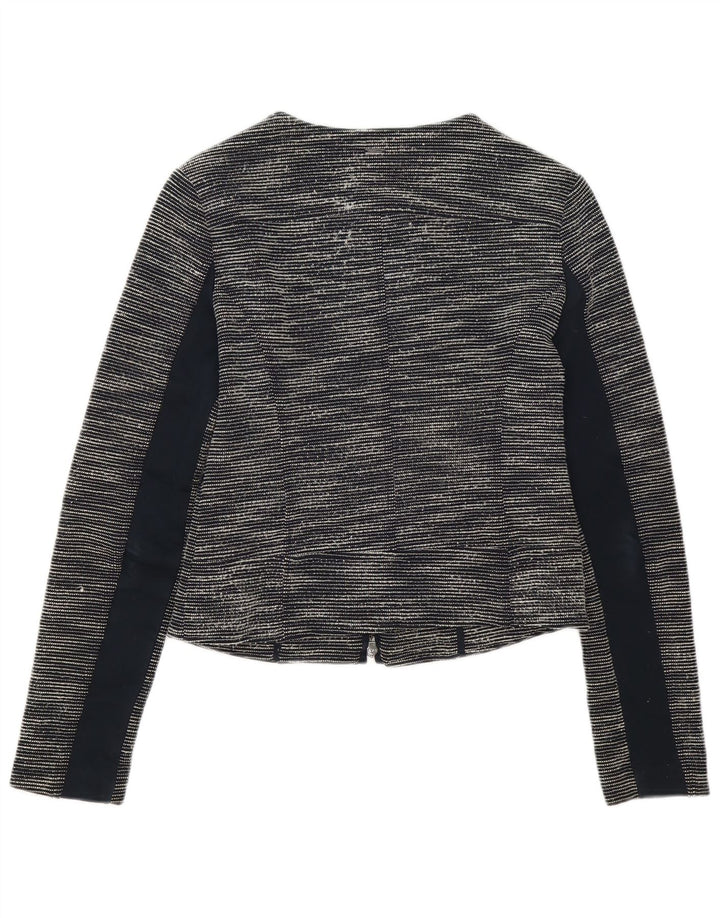 Armani Jeans Chaqueta tipo blazer con cremallera completa para mujer IT 42 Medium Black Moteado