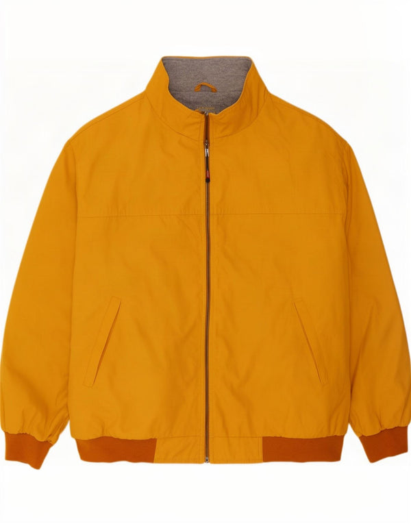 Vintage hombres suelta ajuste cortavientos chaqueta Reino Unido 42 XL amarillo colorblock
