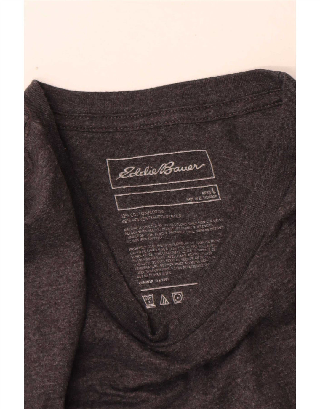 Eddie Bauer Top gráfico para hombre de manga larga de algodón moteado gris grande