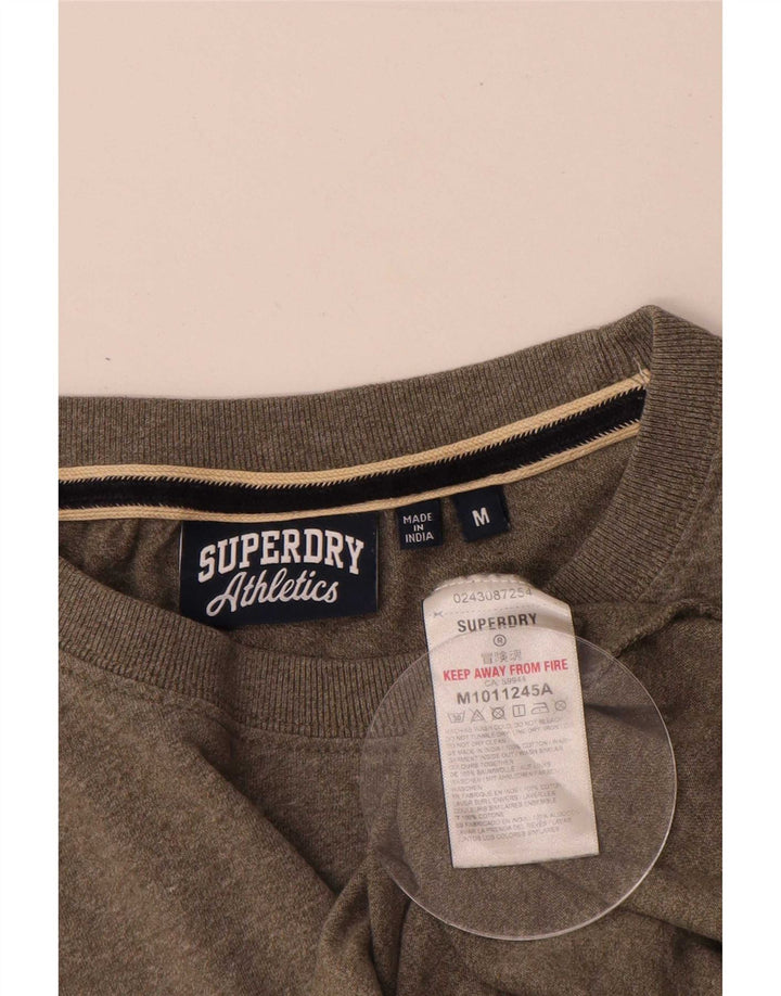 Superdry Camiseta para hombre Top Medium Khaki de algodón moteado