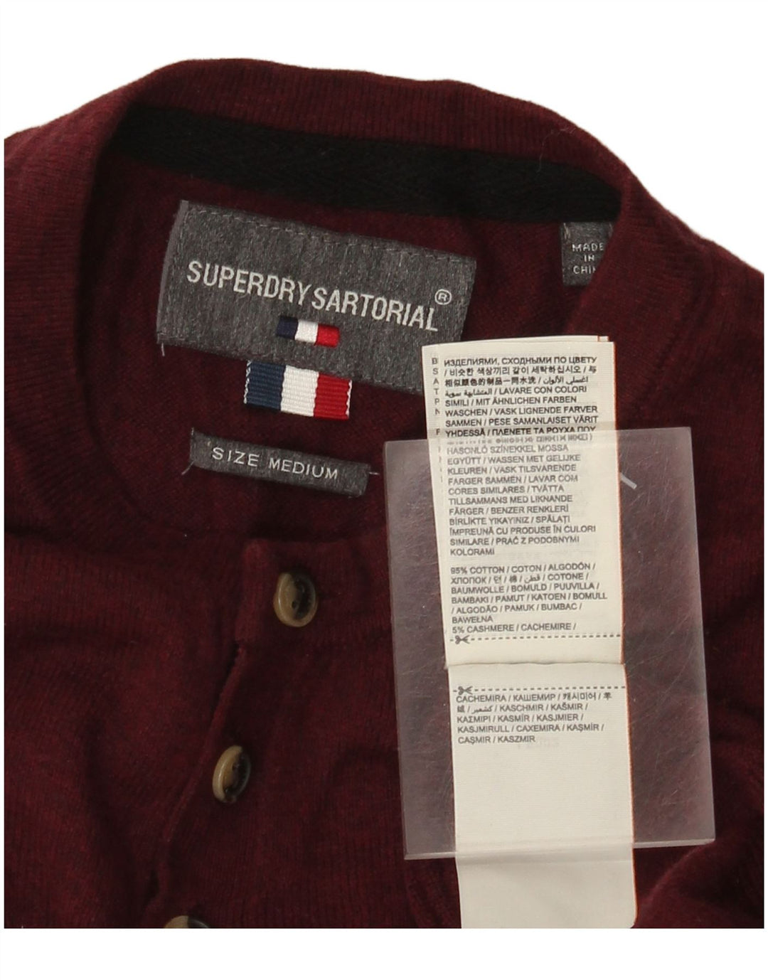 Superdry Jersey De Cuello Redondo Para Hombre De Algodón Burdeos Medio