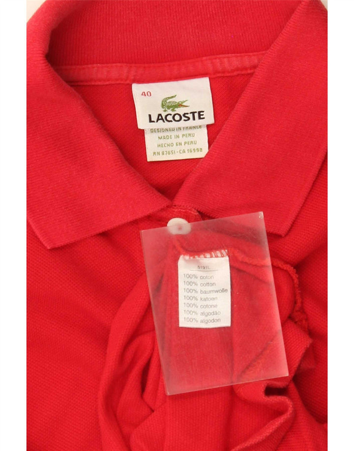 Polo corto para mujer Lacoste Talla 40 Algodón rojo mediano
