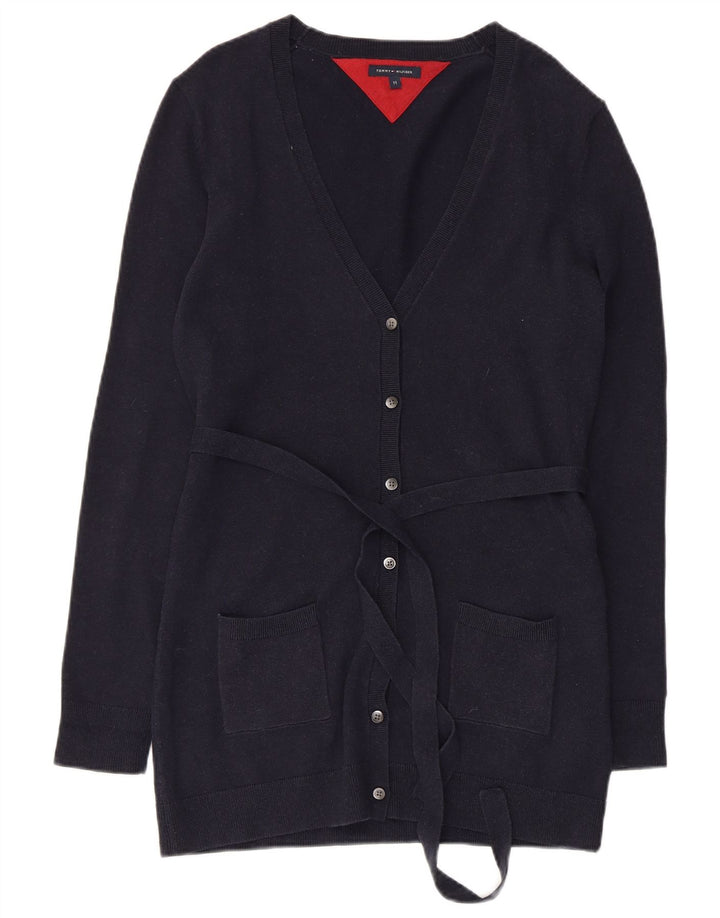 TOMMY HILFIGER Suéter tipo cárdigan para mujer Reino Unido 12 Algodón azul marino mediano