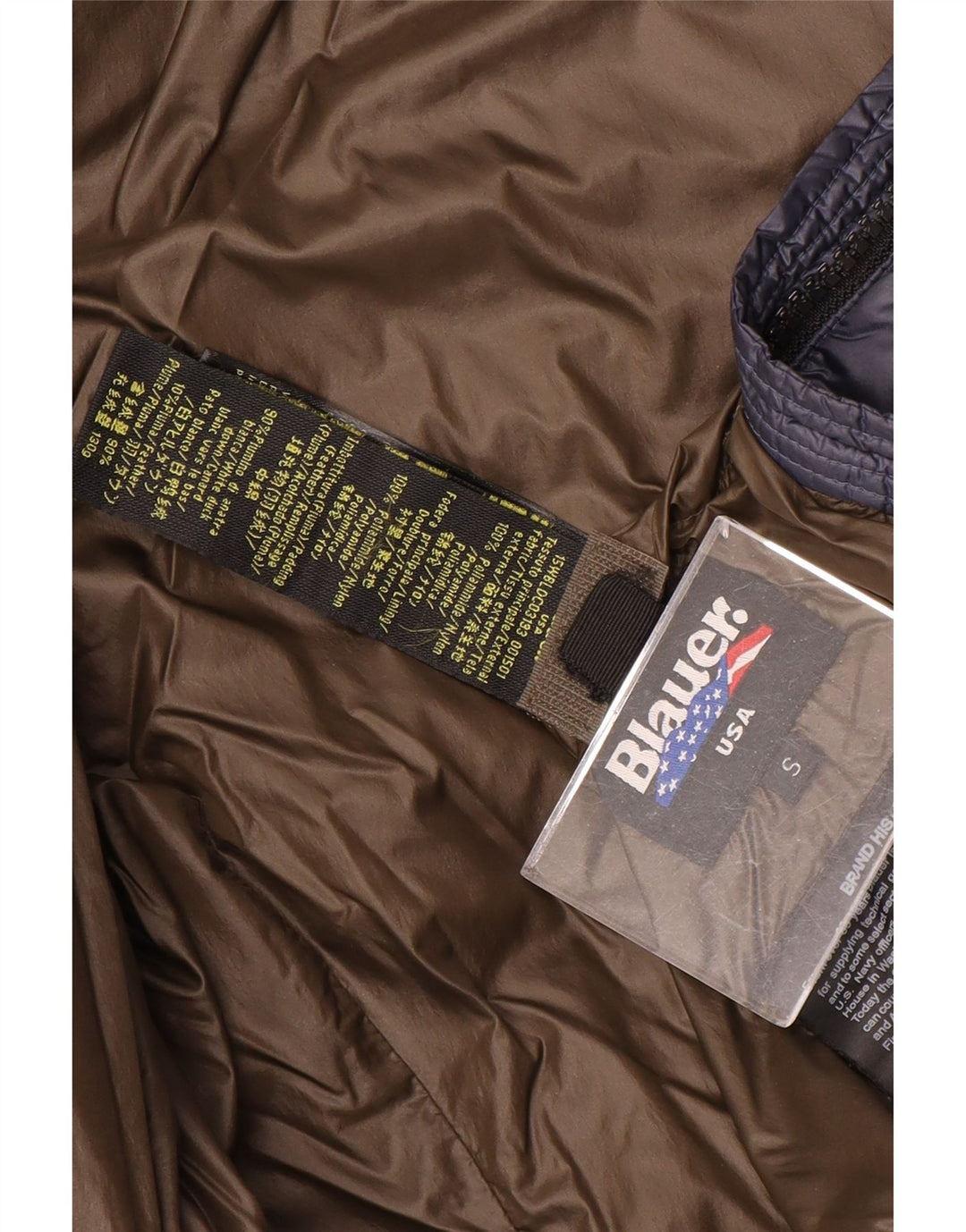 Blauer Chaqueta acolchada con capucha para mujer UK 10 Small Azul marino Nylon