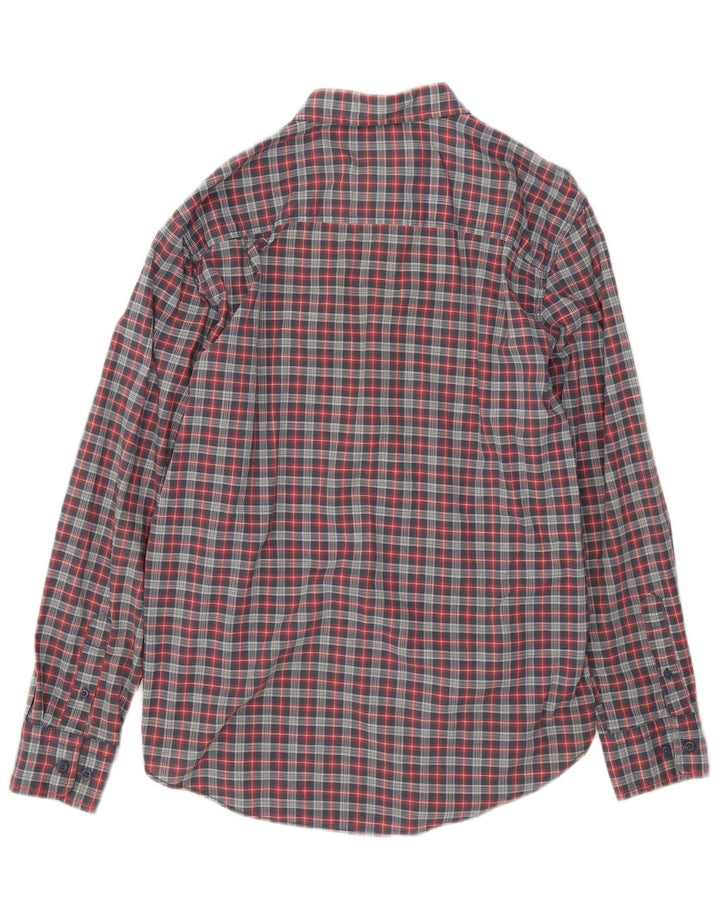 Camisa Nautica Hombre Algodón Cuadros Azul Medio