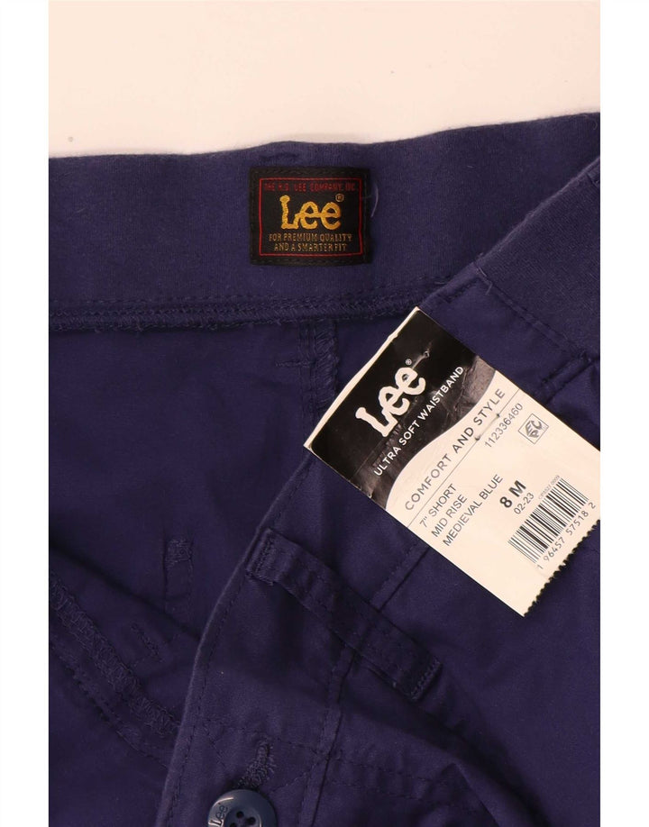 Lee Pantalones cortos chinos de talle medio para mujer US 8 Medium W30 Azul marino Algodón