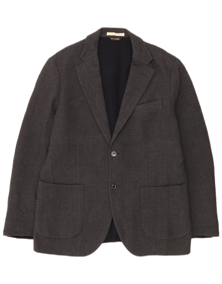 Massimo Dutti Chaqueta Blazer de 2 Botones para Hombre EU 52 Grande Gris