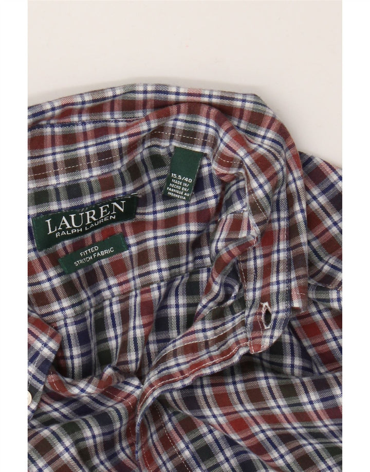 Ralph Lauren Camisa de franela ajustada para hombre Talla 40 15.5 Mediana Multicolor