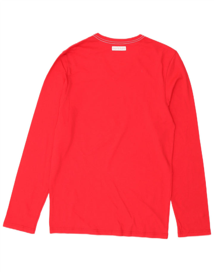 Calvin Klein Top para mujer de manga larga UK 12 Algodón rojo mediano