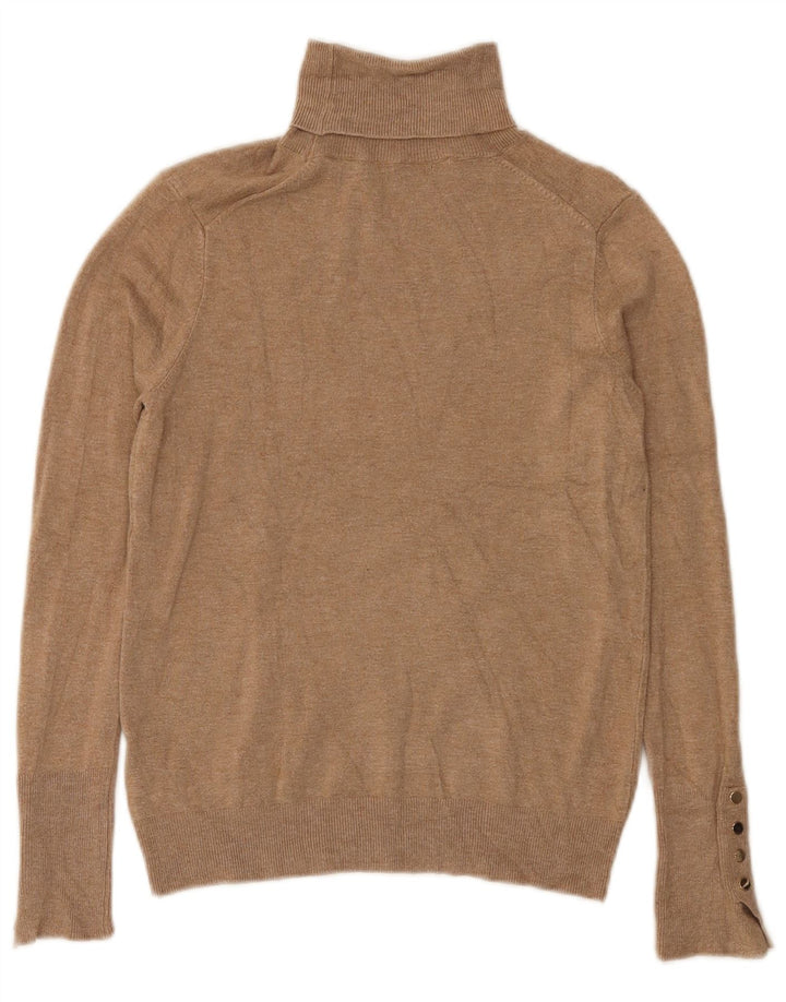 Zara - Jersey con cuello vuelto para mujer, talla 42, viscosa beige mediana
