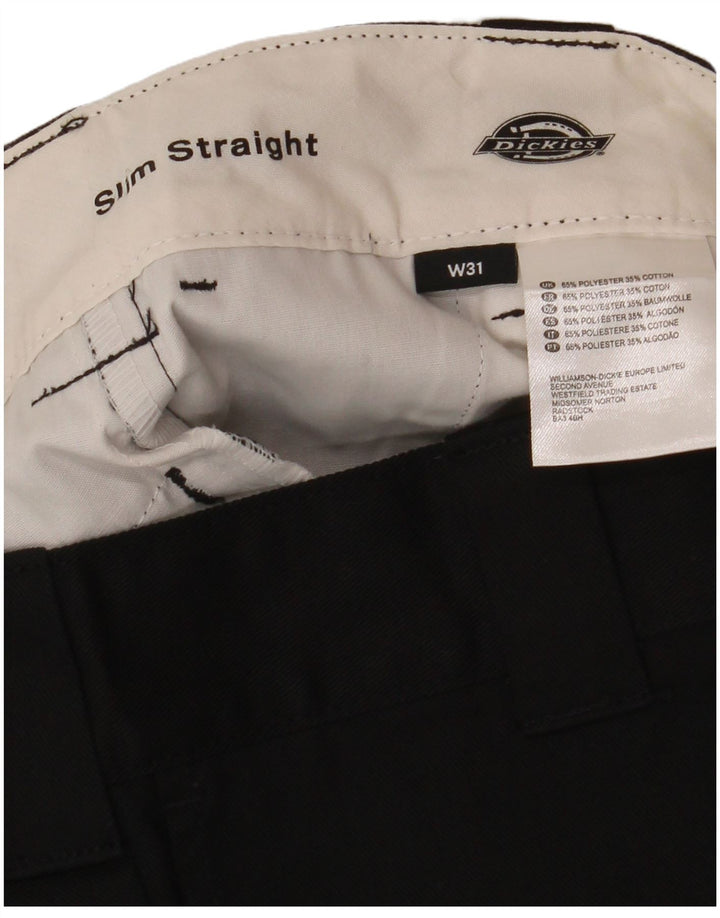 Dickies Pantalones cortos chinos rectos y ajustados para hombre W31 Poliéster negro mediano