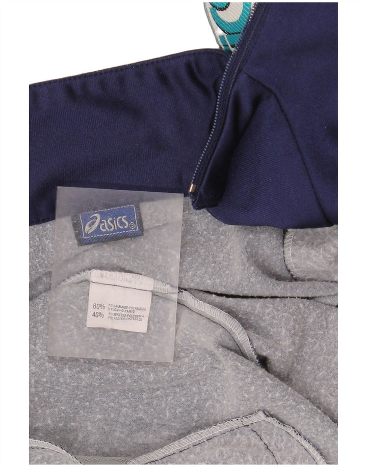 Asics Hombre Graphic Chándal Top Chaqueta Grande Azul Marino Colorblock