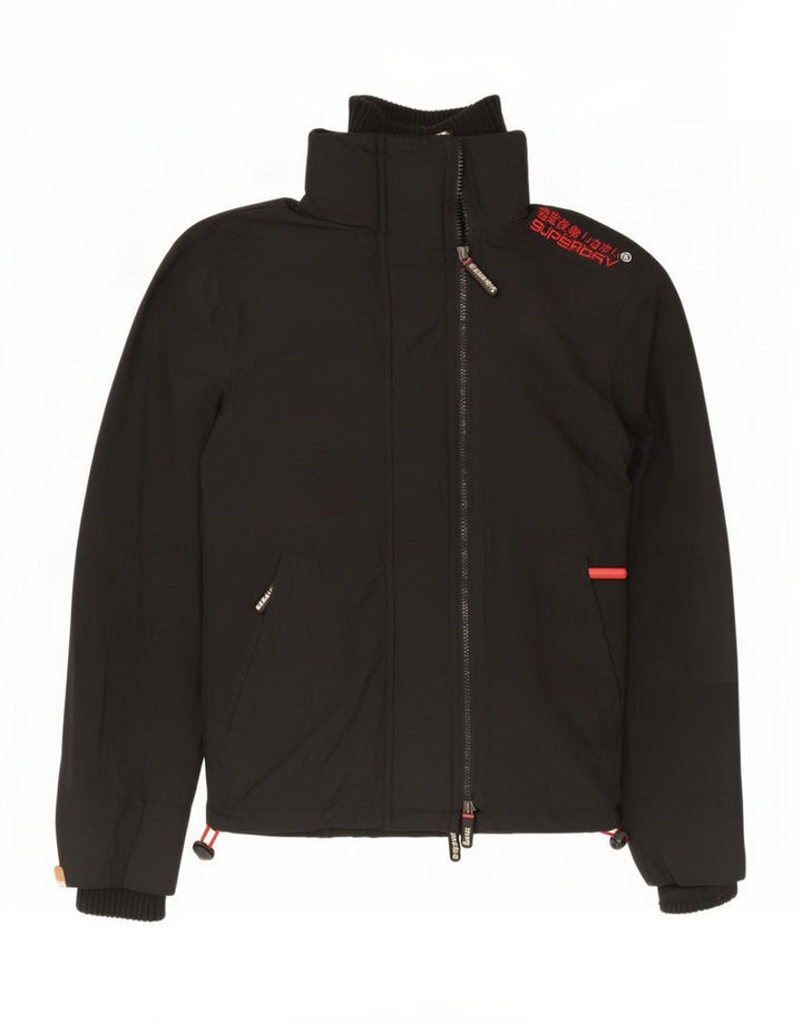 Superdry Chaqueta impermeable The Windcheater para hombre, talla 36, nailon negro