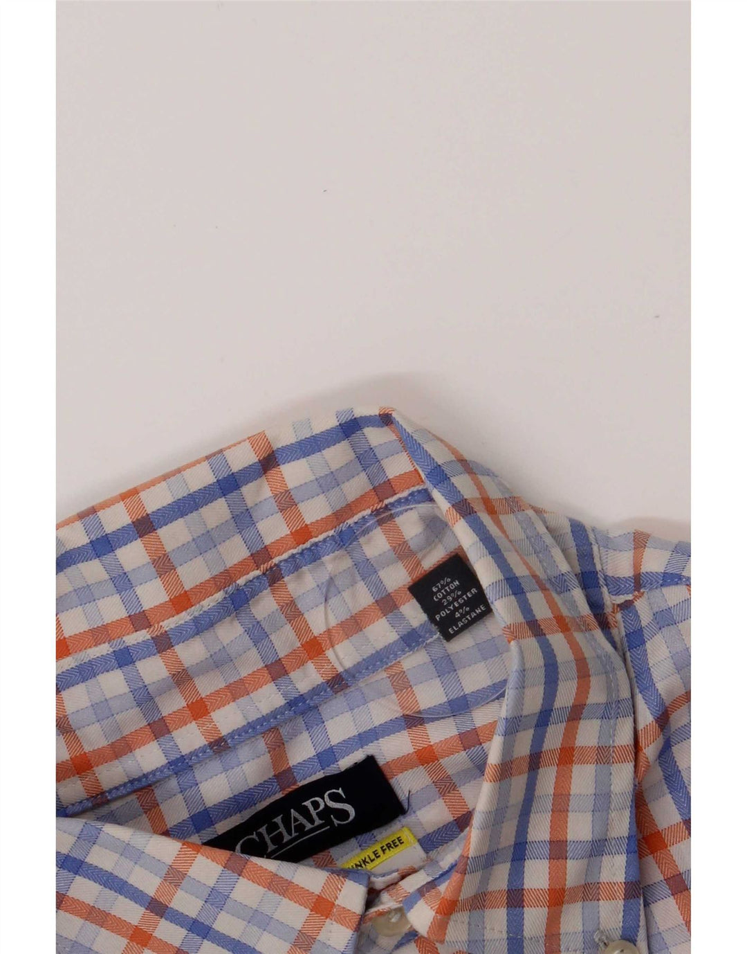 Chaps Camisa para hombre talla 16 1/2 algodón a cuadros azul grande
