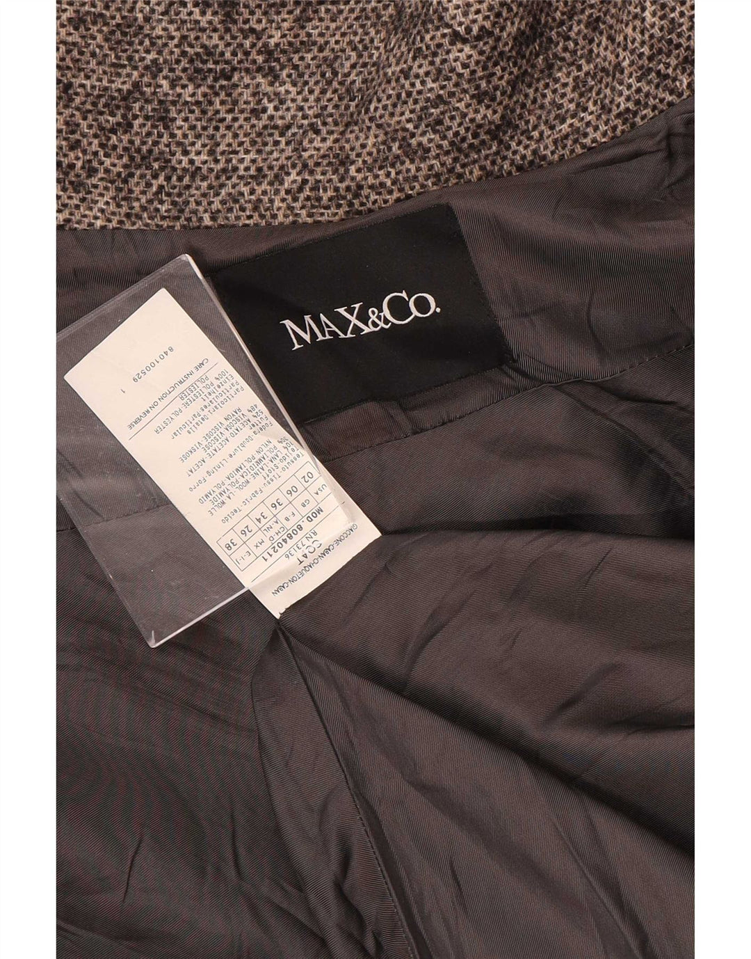 Max & Co. Abrigo corto de gran tamaño para mujer UK 6 XS Lana moteada beige