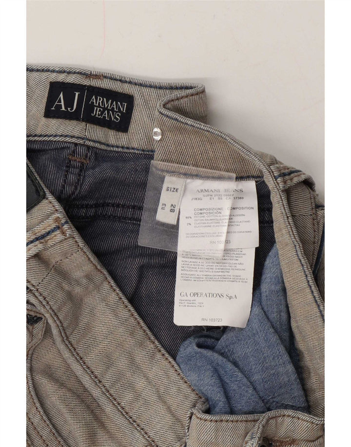 Jeans Armani Mujer Slim W28 L29 Algodón Gris