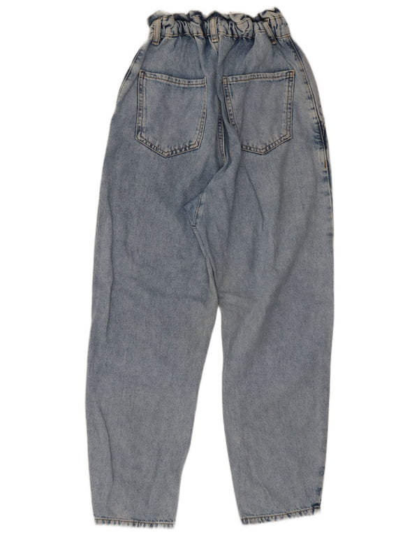 Zara Jeans Cónicos De Cintura Alta Para Mujer EU 34 2XS W24 L25 Algodón Azul