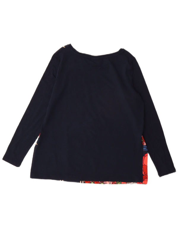Asociación de Polo de EE. UU. Blusa para mujer Top UK 16 Grande Azul Marino Floral Algodón
