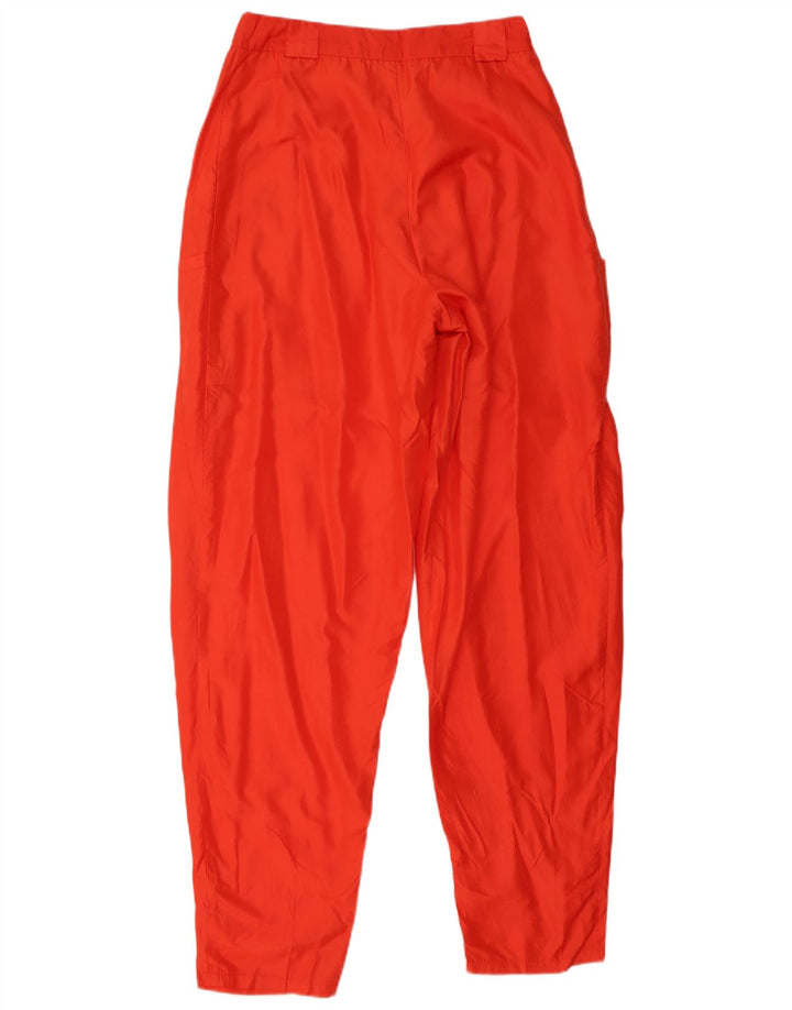 Vintage mujer pantalones cargo cónicos IT 40 Pequeño W26 L32 Seda Roja