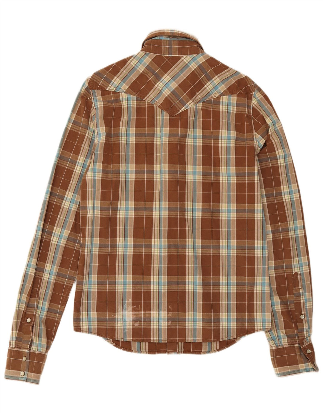 Camisa Hollister Hombre Algodón A Cuadros Marrón Medio