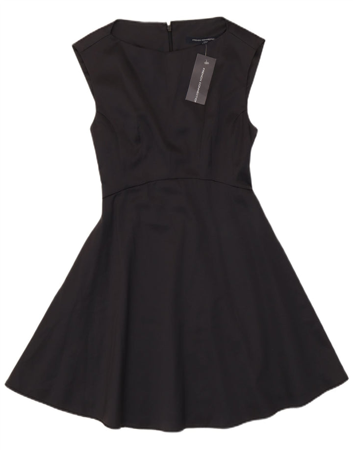 French Connection Vestido acampanado sin mangas para mujer UK 8 Small Poliéster negro