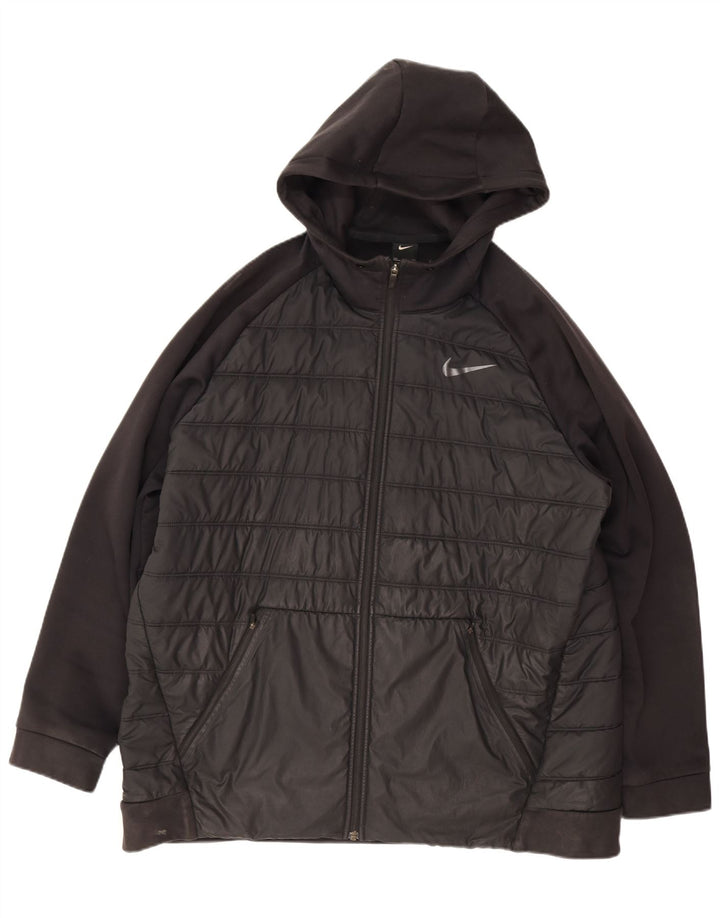 Nike Chaqueta acolchada con capucha para hombre UK 44 2XL Poliéster negro