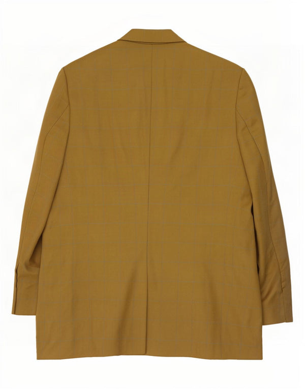Marks & Spencer Chaqueta Blazer Larga de 3 Botones para Hombre UK 44 XL Cuadros Dorados