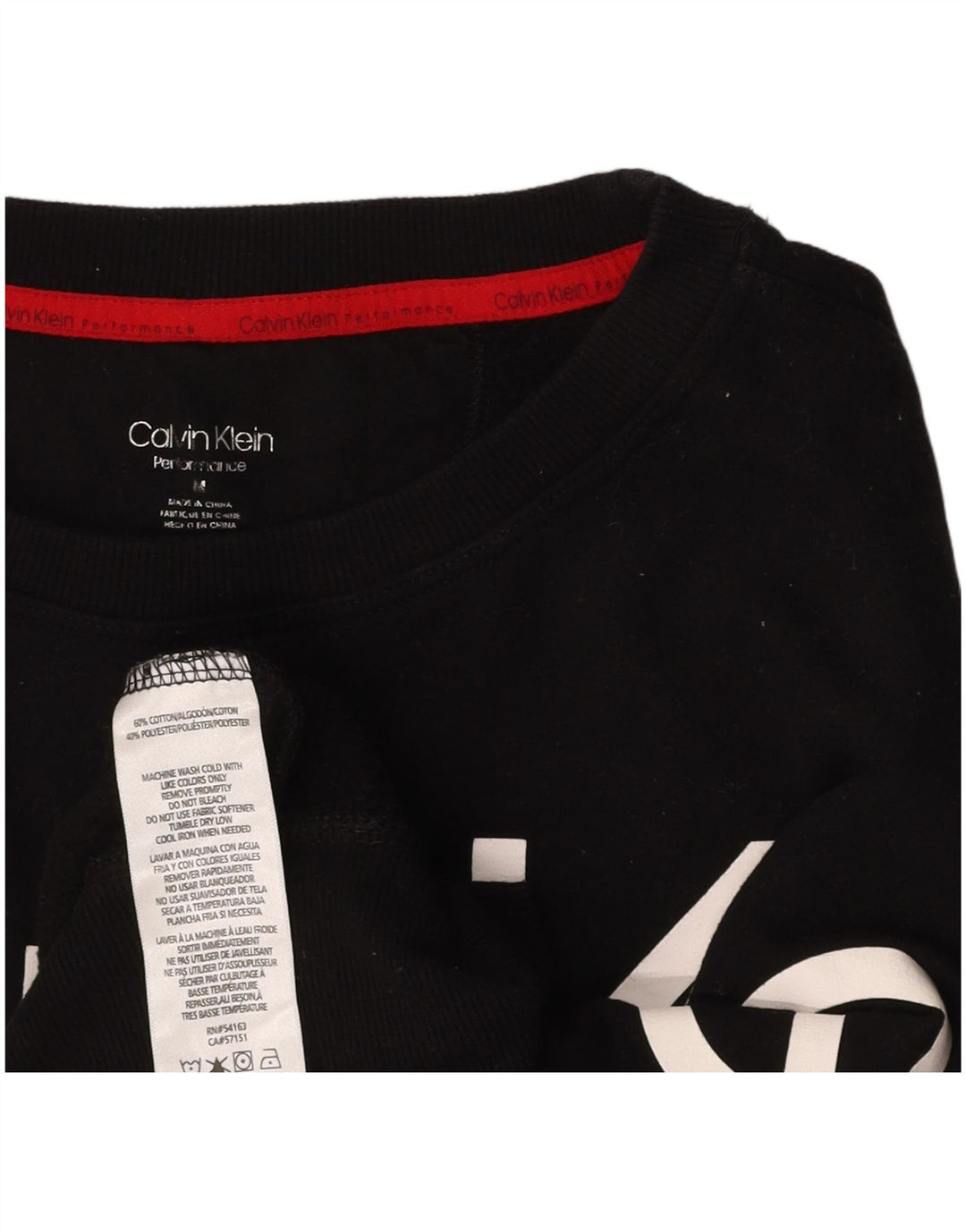 CALVIN KLEIN Sudadera gráfica para mujer Jersey UK 44 Mediano Negro