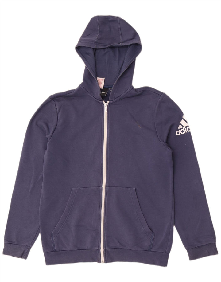 Adidas - Sudadera con capucha y cremallera para hombre, color azul pequeño