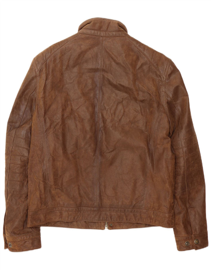 North Coast Society Chaqueta de cuero para hombre UK 38 Marrón medio