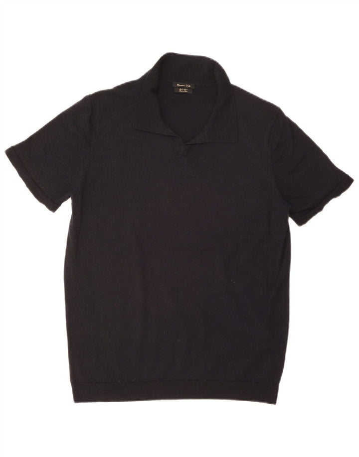 Massimo Dutti Jersey con cuello tipo polo para mujer UK 44 Medium Azul marino
