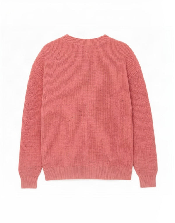 Marks & Spencer Jersey con Cuello en V para Mujer UK 44 Mediano Rosa Moteado