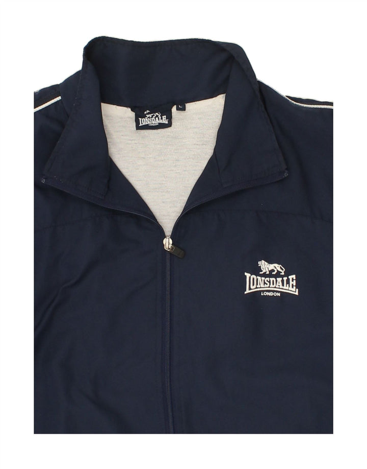 LONSDALE Chaqueta superior de chándal para hombre Poliéster azul marino grande