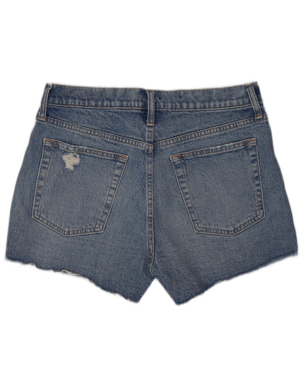 Shorts De Mezclilla Desgastados W30 De Algodón Azul Medio Para Mujer Gap