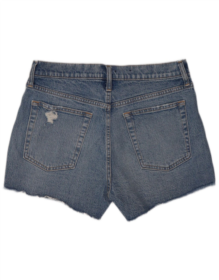 Shorts De Mezclilla Desgastados W30 De Algodón Azul Medio Para Mujer Gap