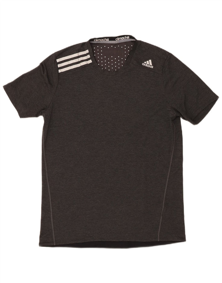 Adidas Hombre Climachill Camiseta Top Poliéster Gris Medio