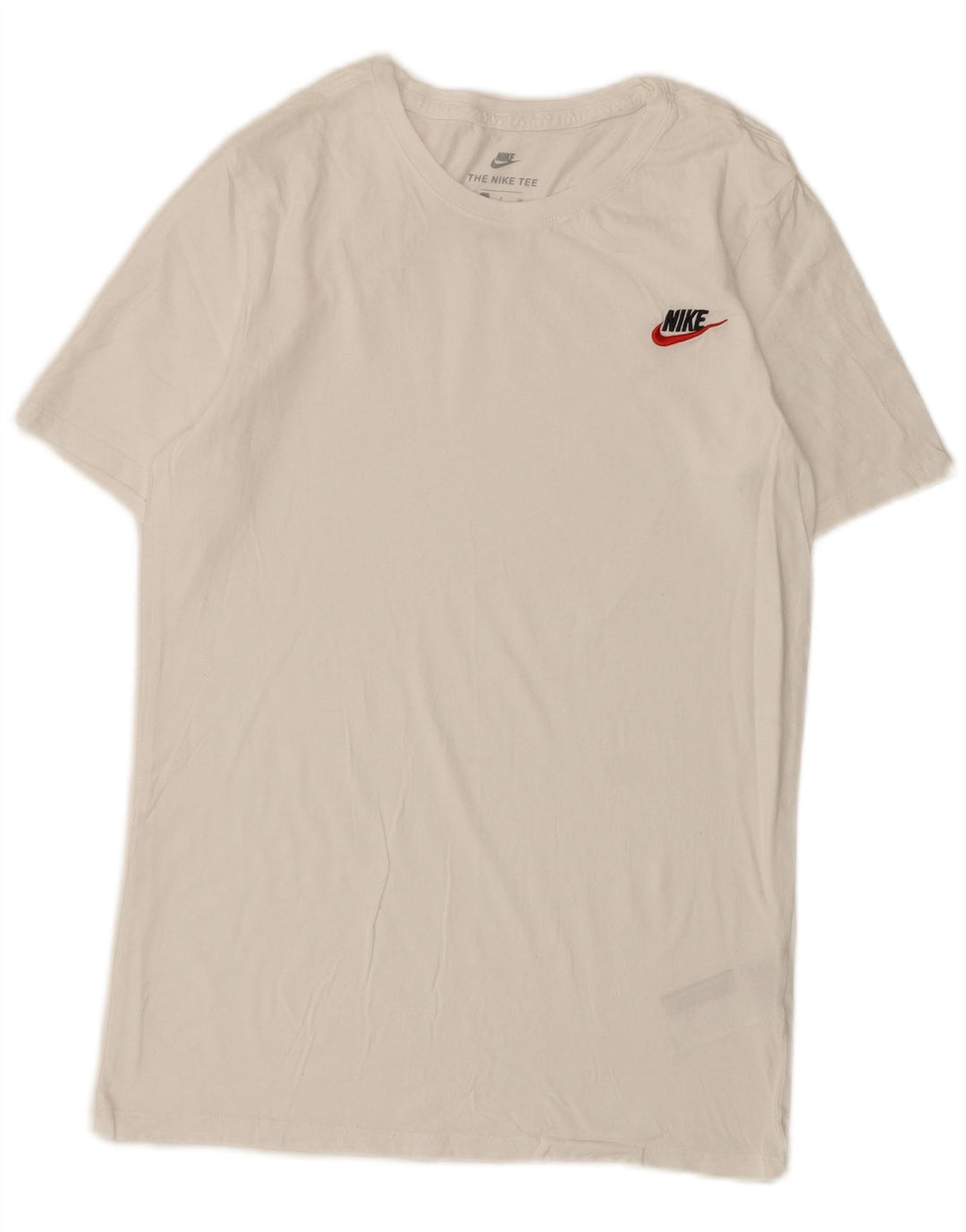 Nike Camiseta de corte atlético para hombre, talla pequeña, algodón blanco