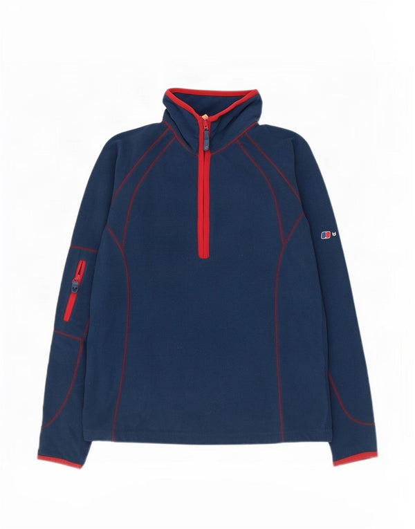 Berghaus - Jersey de forro polar con cremallera y cuello para mujer, talla S, color azul