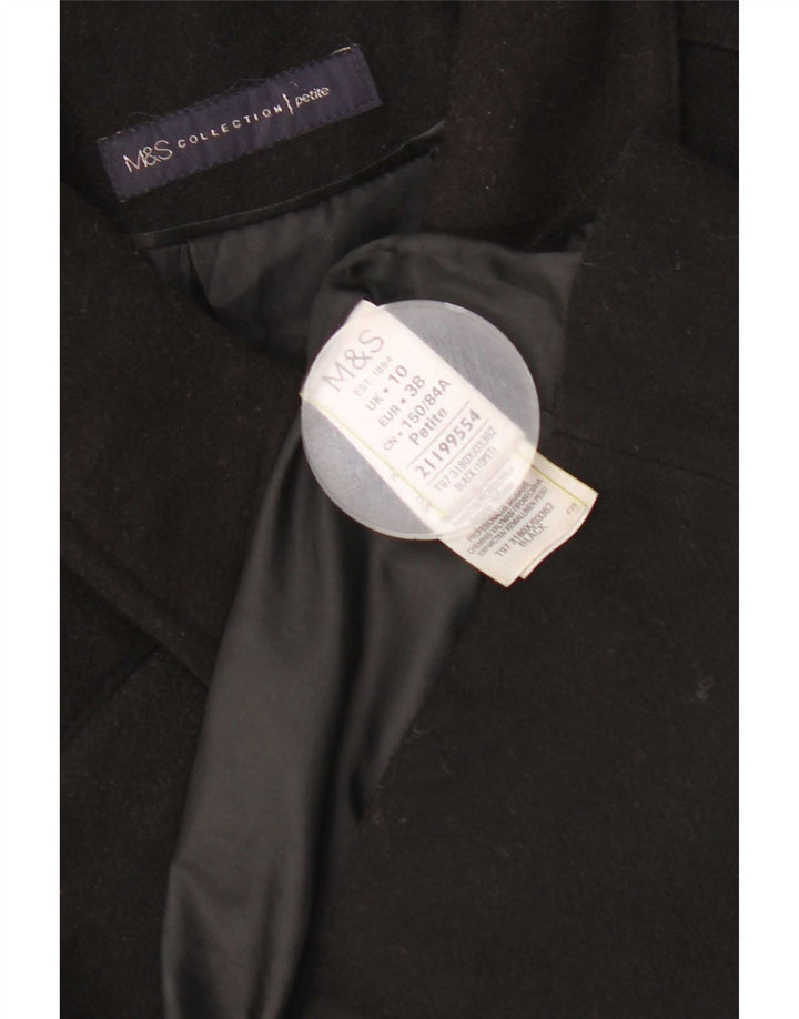 Marks & Spencer Abrigo de corte regular para mujer UK 10 Small Poliéster negro