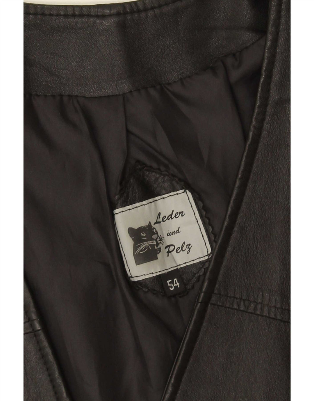 Chaleco de cuero vintage para mujer IT 54 3XL Negro