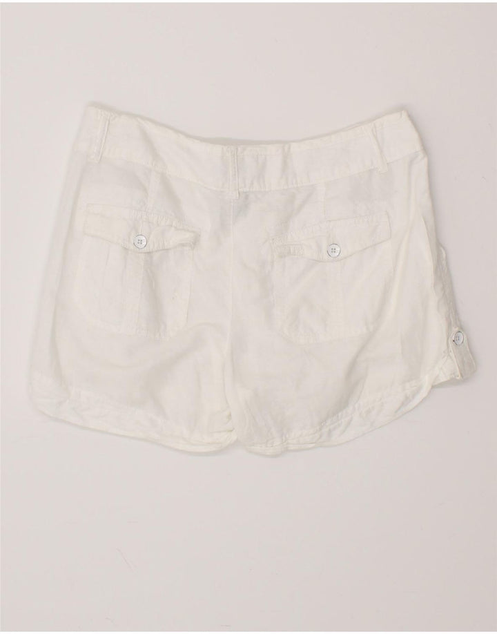 CONVERSE Pantalones cortos casuales para mujer US 8 Medium W34 Lino blanco