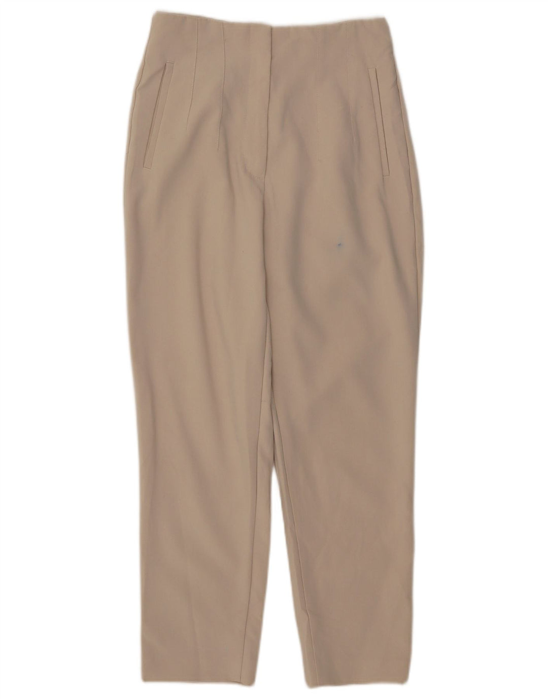 Zara Mujer Pantalón Casual Tapered Mediano W28 L26 Poliéster Beige