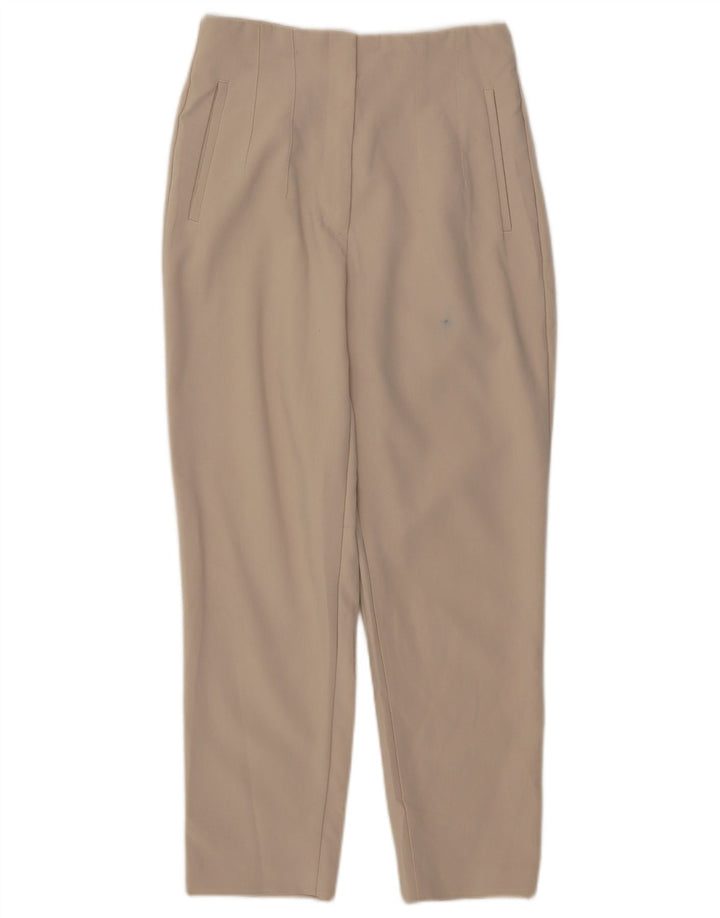 Zara Mujer Pantalón Casual Tapered Mediano W28 L26 Poliéster Beige