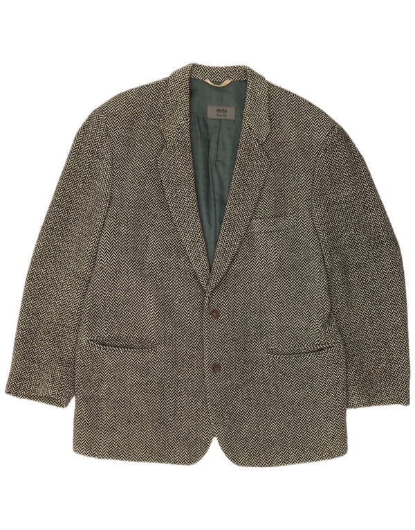 Hugo Boss Chaqueta tipo blazer de 2 botones para hombre EU 56 3XL Espiga negra