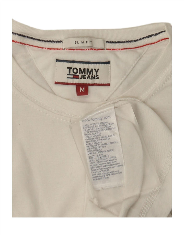 Tommy Hilfiger Hombre Slim Fit Top Manga Larga Algodón Blanco Mediano