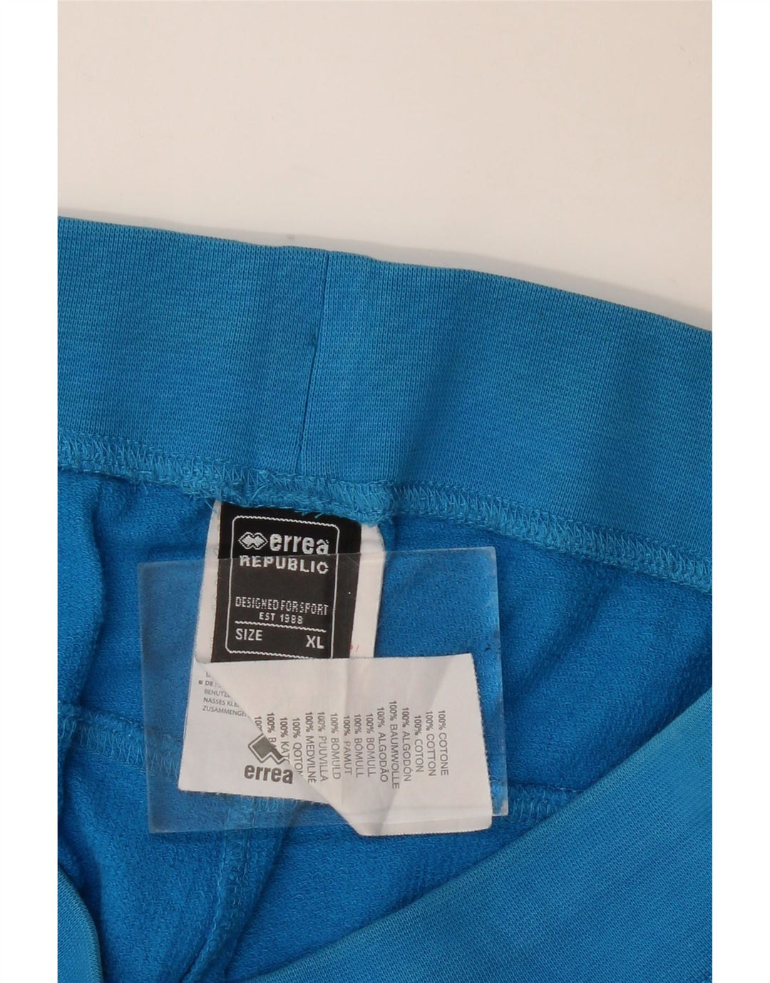 Errea Mens Graphic Sport Shorts XL Algodón Azul